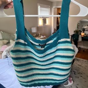 Cropped knit tank top